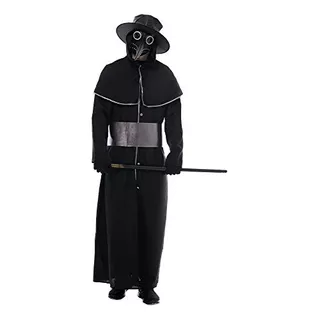 Plaga Doctor Traje Hombres Halloween Party Warlock Abri...