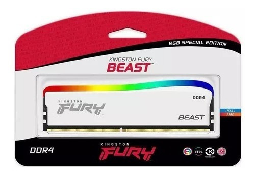 Imagen 4 de 4 de Memoria Ddr4 16gb 3200mhz Kingston Fury Beast White