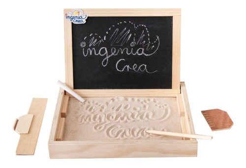 Ingeniacrea Montessori Bandeja Arena Bolígrafo Pizarrón Dobl