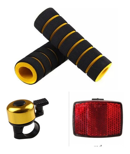 Kit Para Bicicletas Manillar+ Timbre+ Reflector Trasero