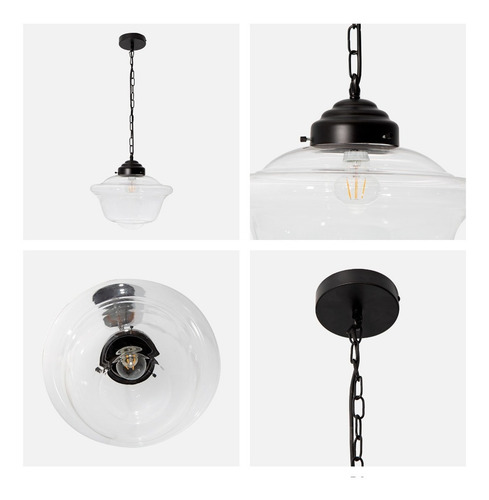 Lámpara Colgante Techo Lumimexico Negro Mate 60w E27 1 Luz