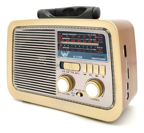 Rádio Retrô Bluetooth Am Fm Usb Sd Bivolt Cores Vintage