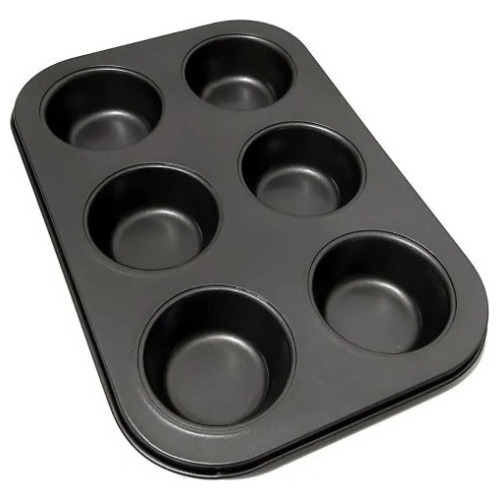 Molde 6 Cupcakes Grandes Molde Metal Para Muffins Reposteria