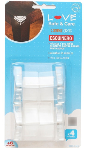 Set X4 Esquineros Transparentes Mesa Madera Love Mundomanias