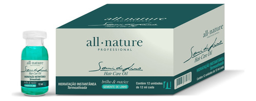 All Nature Ampolas Semi Di Lino Hair Care Oil Cx C/ 12, 12ml