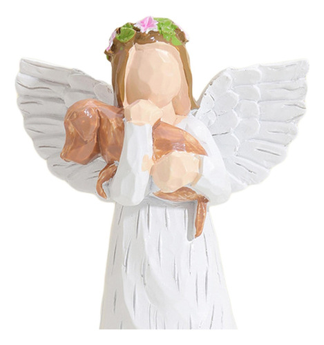 Estatuilla De Ángel De Resina, Ángel De, Perro Fallecido,