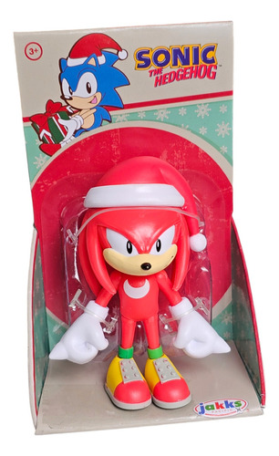 Figura Mini Knuckles Con Gorro Edicion Navidad 7cm Sonic The