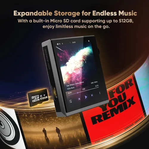 Leitor Mp3 Hidizs Ap80 Pro-x Com Bluetooth, Preto Preto