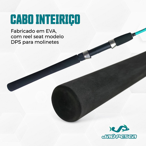 Kit Pesca Vara 1,80m 25lbs E Molinete 3000 6kg E Linha Mono