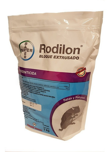 Rodilon Rodenticida Bayer Bloque Extrusado Raticida 1 Kg.