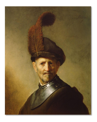 Cuadro Un Hombre Viejo Con Traje Militar Rembrandt 67x54