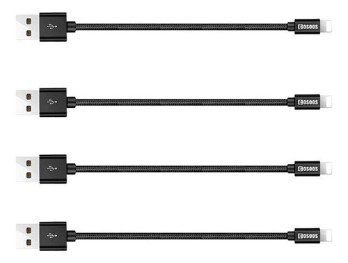 Cosoos 4 Cables Usb Cortos (9 Pulgadas/9.1in) De Nailon Tren