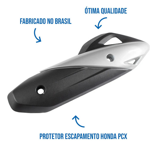 Imagem 2 de 6 de Protetor Escape Pcx 150 2019 Diante Prata Honda Lançamento