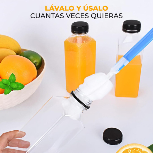 - 10 Botellas Plastico Reutilizable Bebidas Jugo 250 Ml