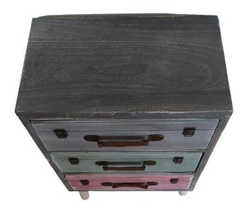 Mueble Velador Vintage Tipo Baul 3 Cajones / Runn