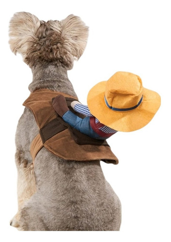 Imagen 2 de 10 de Disfraz Para Perros Y Gatos Con Jinete De Vaquero Dif Tallas