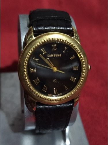 Reloj Fino De Dama Samsung Bañado En Oro Con Maya De Cuero 