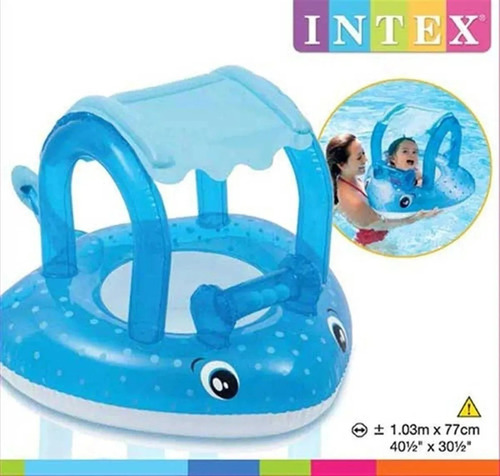 Flotador Inflable Con Techo Para Bebés Intex Baby Float
