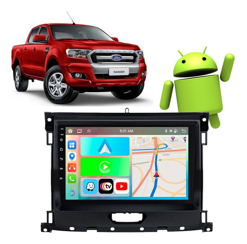 Kit Multimidia Android 9p Ranger 17 18 19-21 Carplay+ Canbus