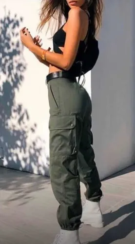 Pantalon Cargo Verde Mujer