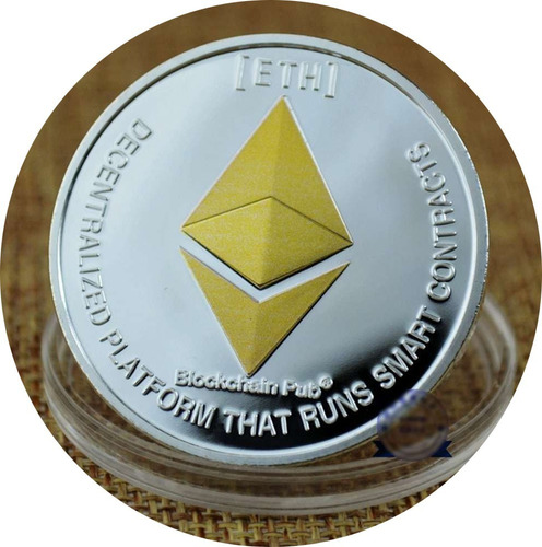 Moneda Ethereum Ether (eth) Conmemorativas Plateada / Dorado