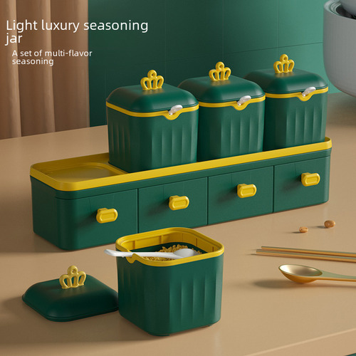 Set Combinado Azul Pavo Real, Cajón Para Especias De Cocina