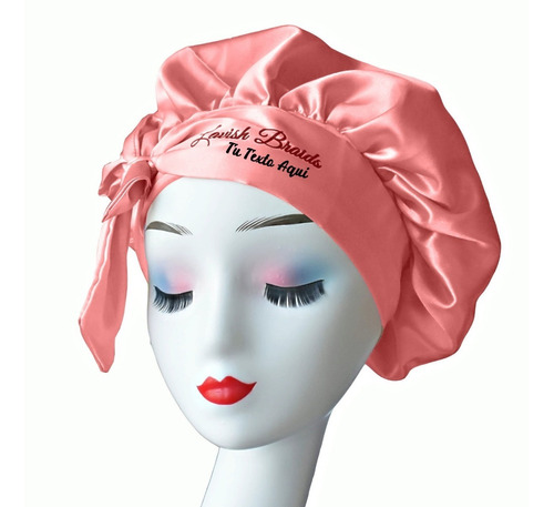 Gorro De Dormir Satén Seda Ajustable Cabello Personalizado