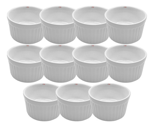 Kit 11x Ramekin Porcelana 150ml Molheira Recipiente Médio