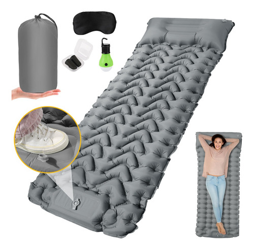 Colchoneta Camping Inflable Impermeable Individual+ Almohada