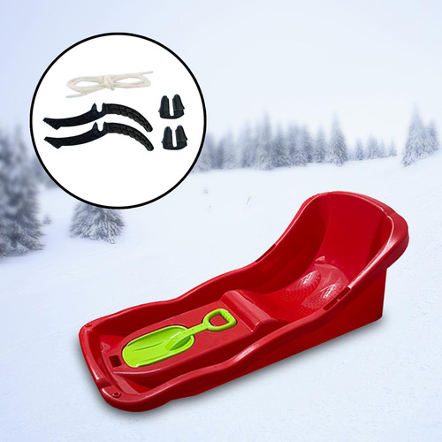 Trineo De Nieve De 92 Cm, Trineo Deslizante De Césped, Rojo