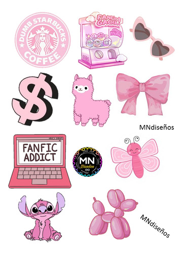 Stickers Pink, Pdf, Para Descargar E Imprimir