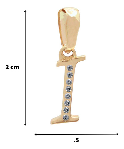 Dije Inicial Letra I Oro 14k Tamaño 2cm + Cadena De Regalo