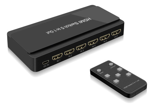 Conmutador Hdmi, Lvy 5 En 1 Salida Hdmi Switch 5x1 Hdmi Sele