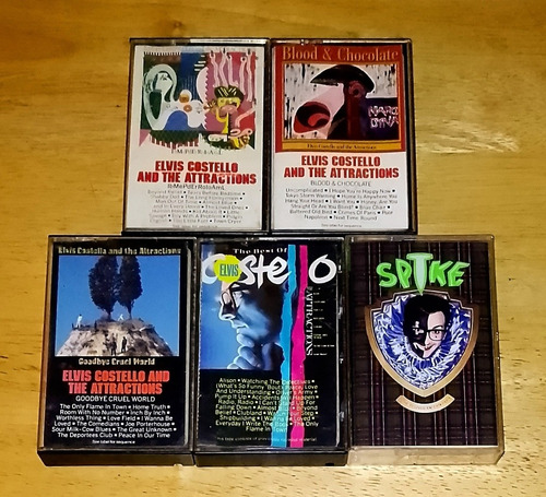 Elvis Costello And The Attactions Lote 5 Cassettes New Wave