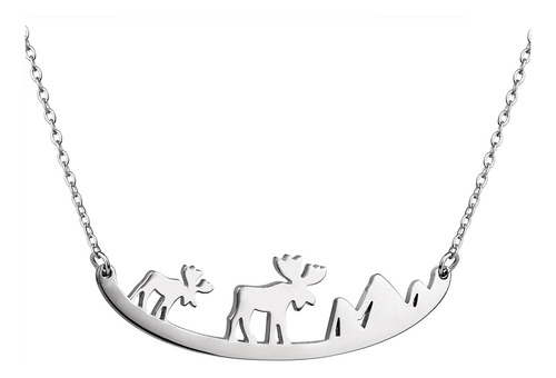 Collar De Animal De Caballo De Latón Para Mujer, Lindo Alce,