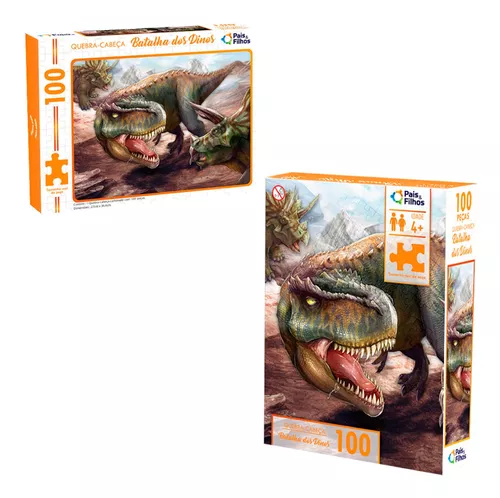 Kit 2 Jogos Quebra Cabeça Dinossauro Infantil C/ 30 Peças