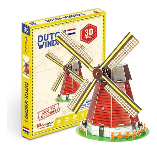 Puzzle 3d - Molino Holandes Miniatura - Cubicfun