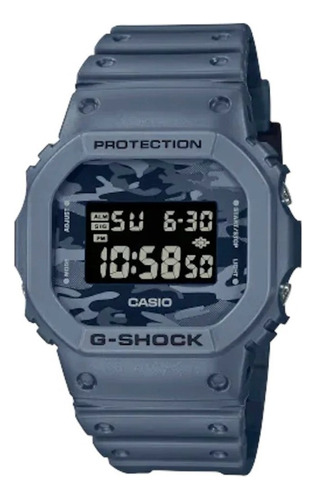 Reloj Hombre Casio Dw-5600ca-2dr G-shock Con Correa Color Gris Y Fondo Negro