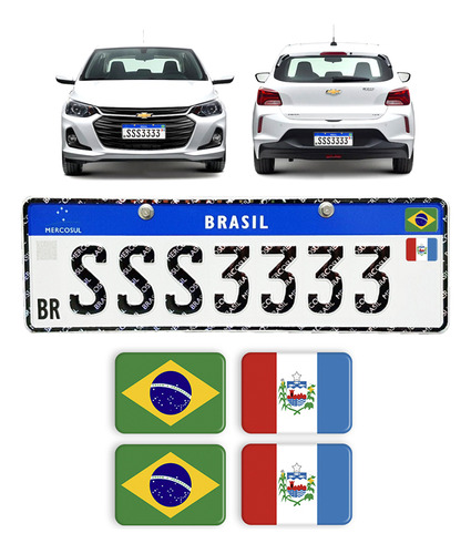 Adesivos Bandeiras Brasil Alagoas Placa Nova Carro Resinados