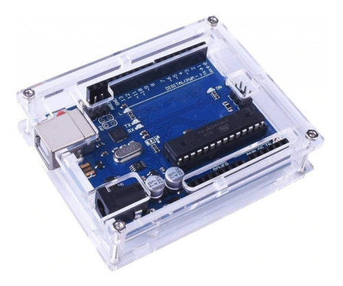 Imagen 1 de 7 de Case Gabinete Arduino Uno R3 Acrílico Transparente Calidad