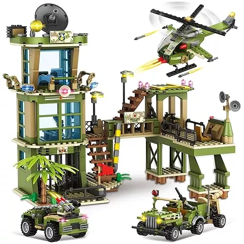 City Military Base Building Block, Compatible With Lego Mili