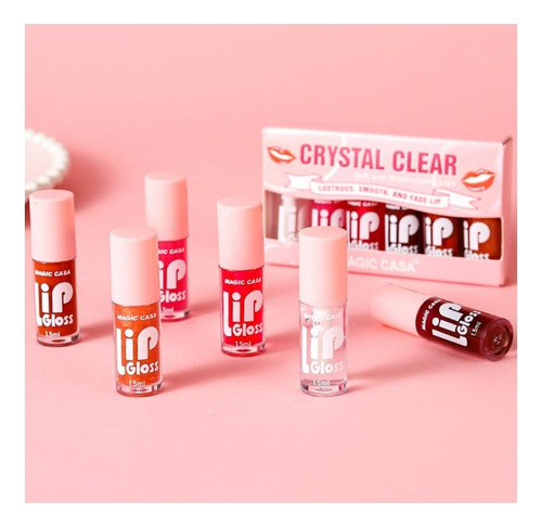Set De 6 Aceites Para Labios Lip Glow Oil Gloss Hidratante