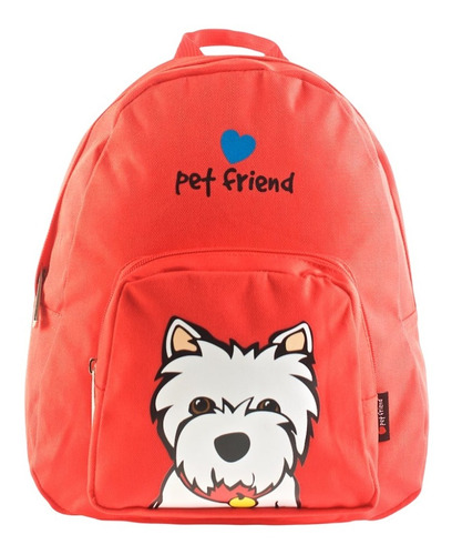 Mochila Pet Friends Chica Estampa De Perro Y Corazón Febo