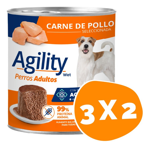 Lata Agility Perro Adulto Pollo 340g Pack 3 Unidades