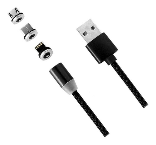 Cable Usb Magnético Carga Rápida Android iPhone Giratorio V8