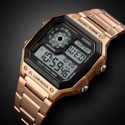 Reloj Digital Skmei 1335 Hombre Rose Gold Impacto Online