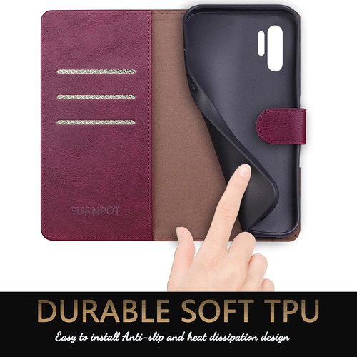Suanpot Para Samsung Galaxy Note Plus 6.8 Con Rfid Bloqueo D