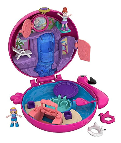 Polly Pocket Pocket World Flamingo Floatie Compact Con Revel