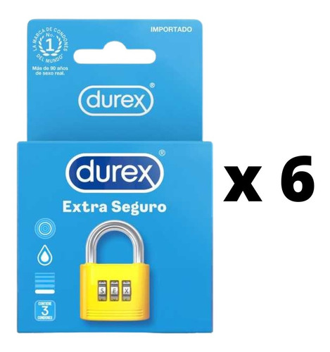 Durex Extra Seguro Pack De 18 Condones Preservativos Látex