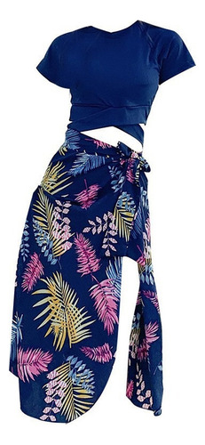 Traje De Baño Divide Slim Fit Para Mujer, 3 Piezas, Falda La